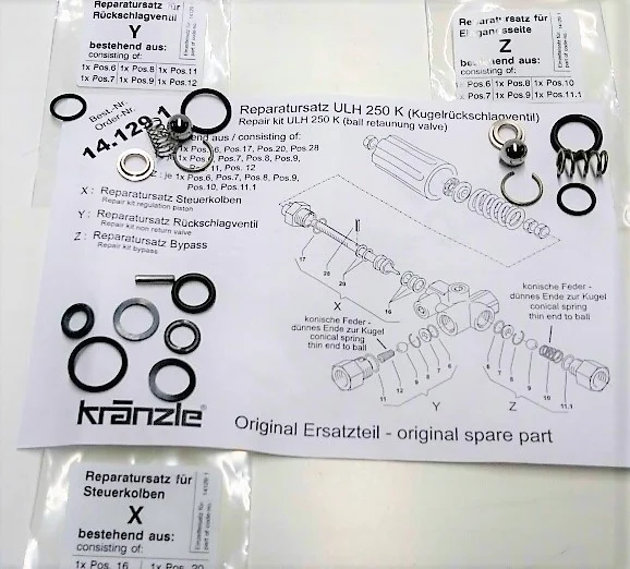 Kit de reparation  UL 250 (bille inox) KRANZLE Référence 14129.1